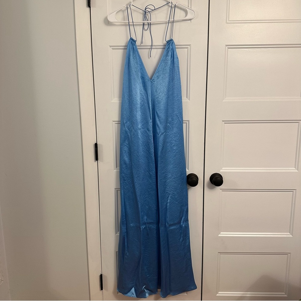 Anna October X J.Crew halter slip dress in textured satin - side XXS